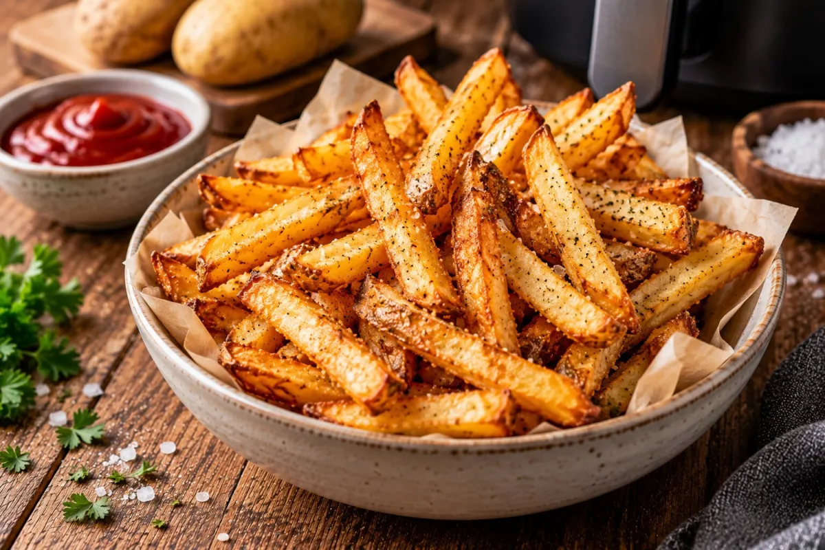 Selbstgemachte Pommes aus der Heißluftfritteuse